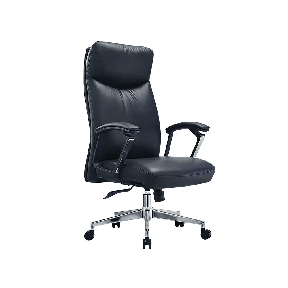 柏蒂家居-皮耶魯黑色皮革扶手主管辦公椅/電腦椅