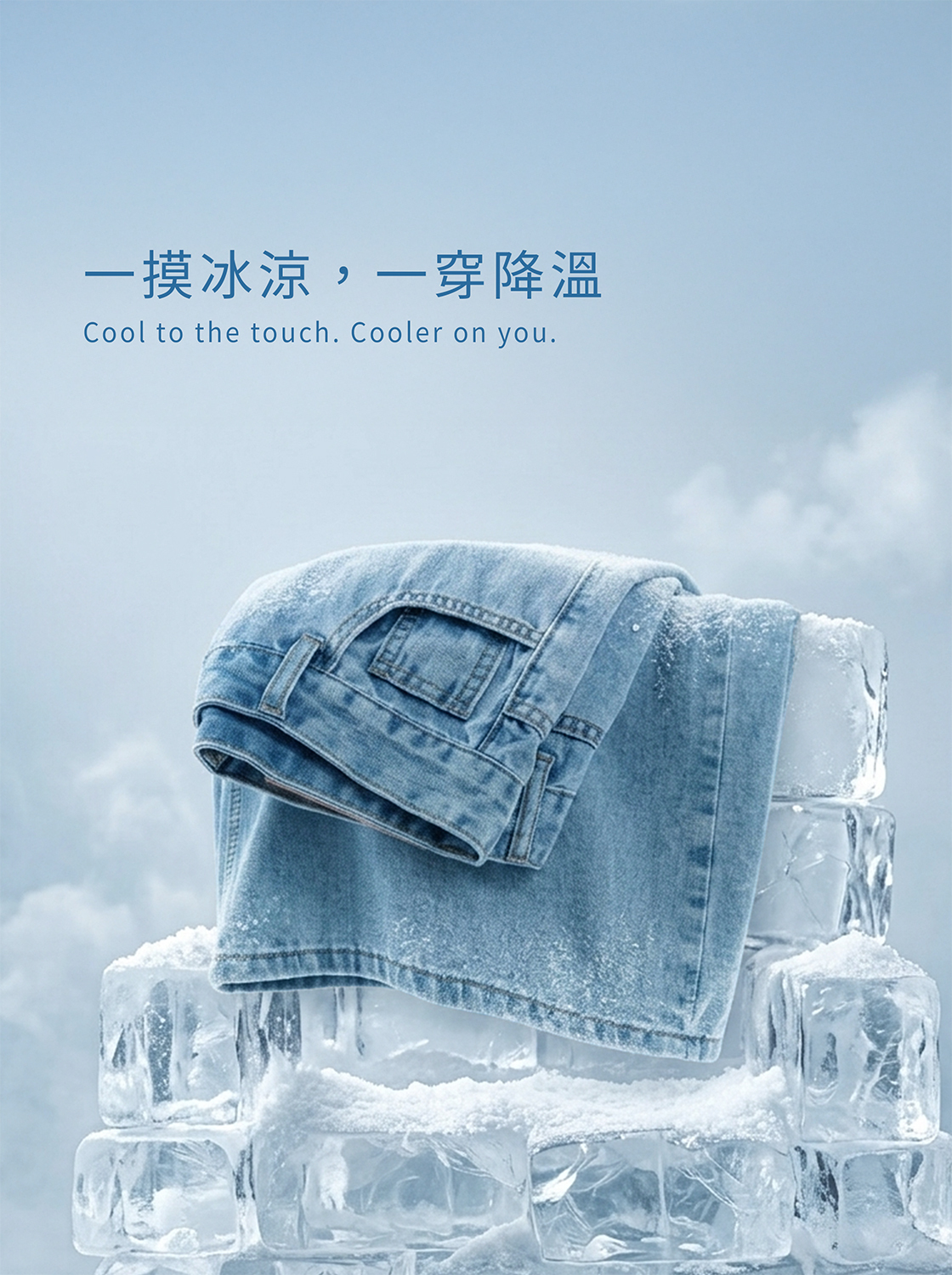 【2件1499】涼感貓鬚刷色直筒牛仔褲