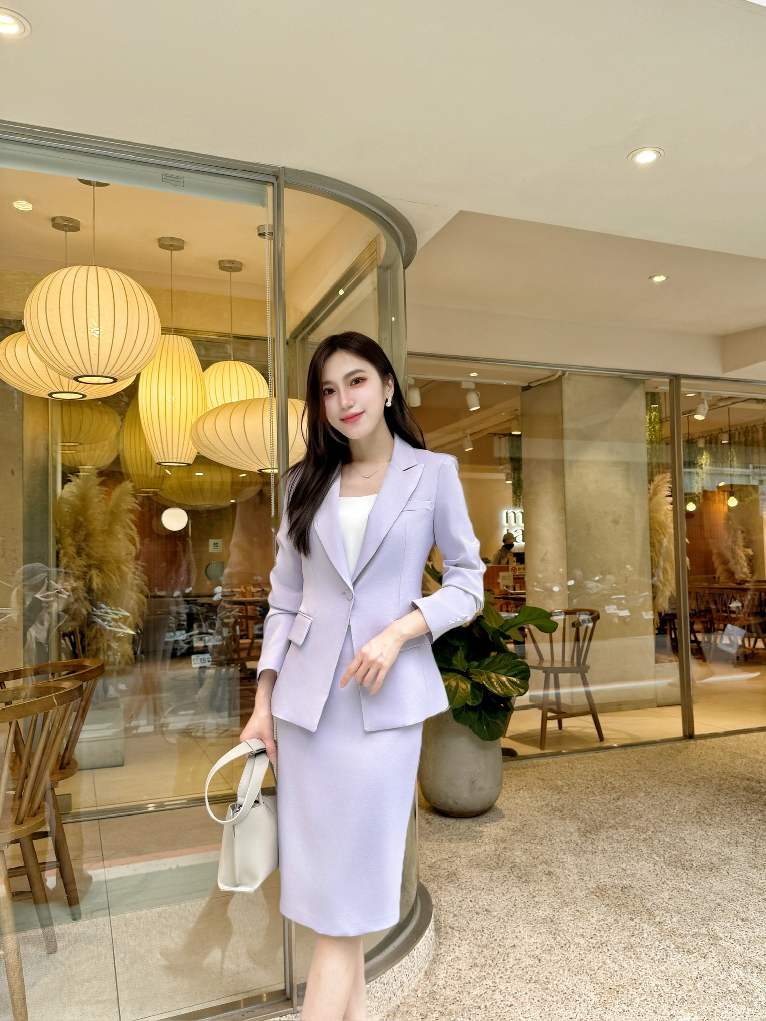 ( JS )經典必備素面單釦套裝-紫丁香【 第一波成套優惠$𝟑𝟓𝟖𝟎 】