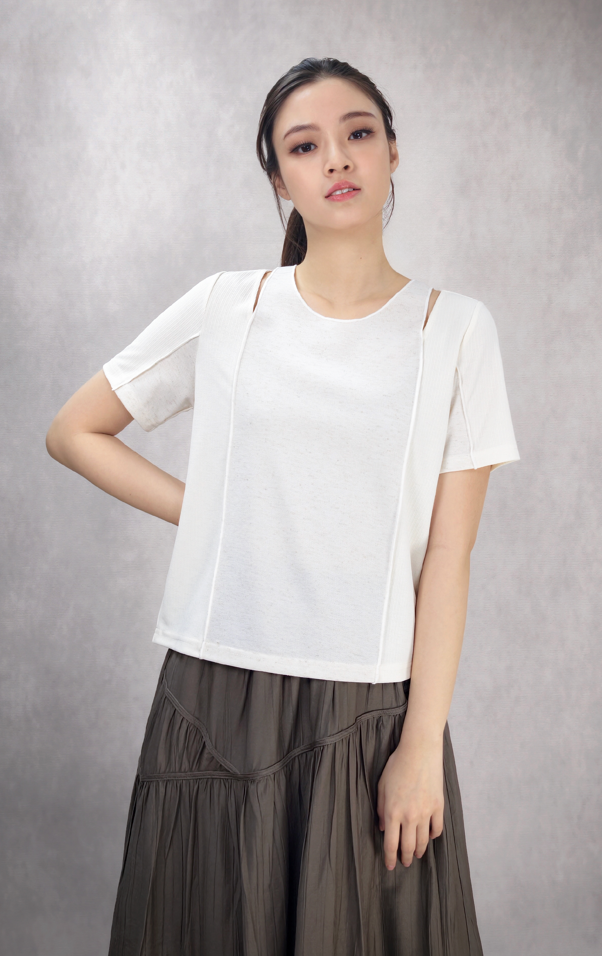 拼布針織上衣 ST0418