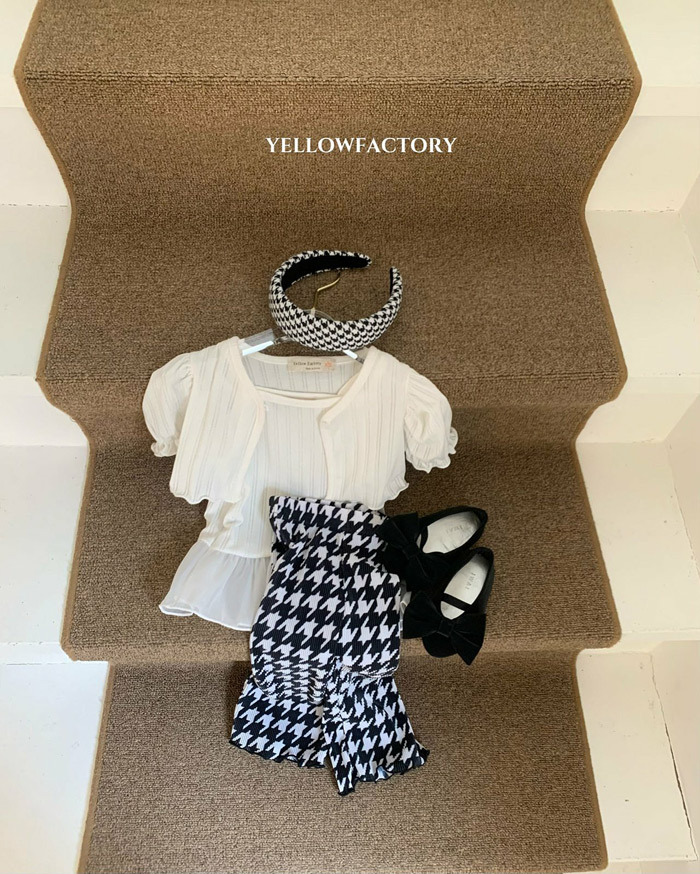 正韓夏Yellowfactory 千鳥捲邊喇叭褲