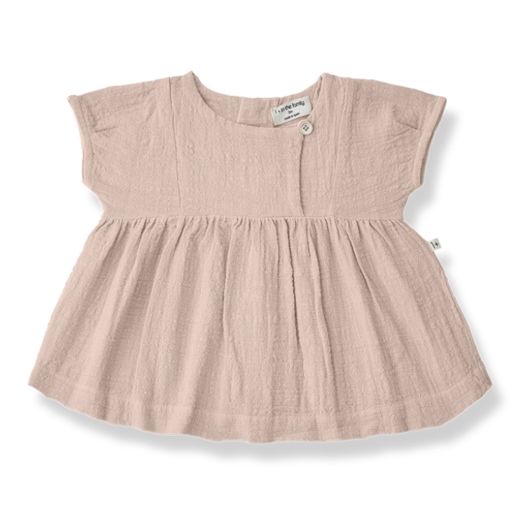 （預購）1+ in the family 領口單釦洋裝 GUALTA - rose