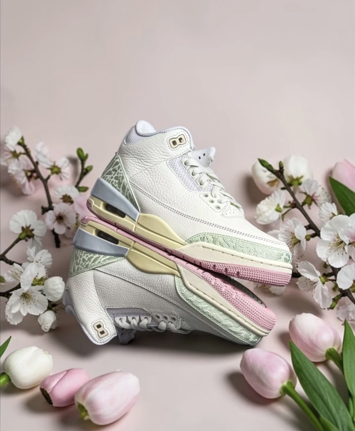 男鞋 NIKE AIR JORDAN 3 RETRO OG 米白綠 春天 爆裂紋 氣墊 皮革 緩震 籃球鞋【IF4396-100】AJ3