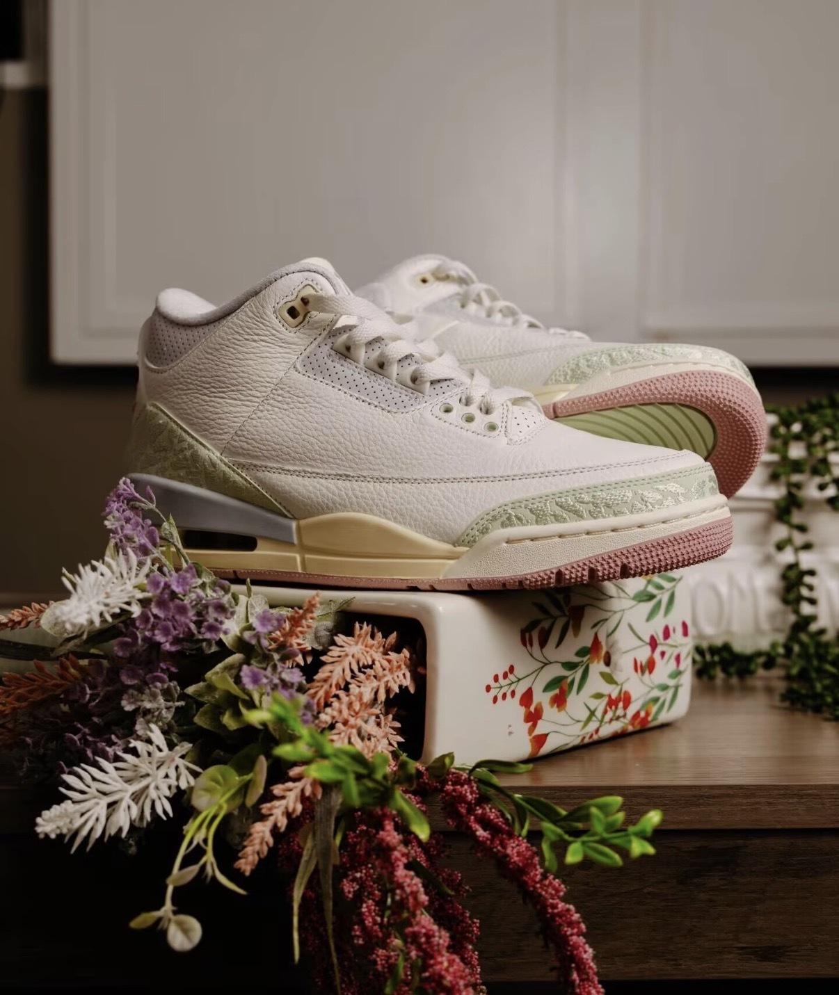 男鞋 NIKE AIR JORDAN 3 RETRO OG 米白綠 春天 爆裂紋 氣墊 皮革 緩震 籃球鞋【IF4396-100】AJ3