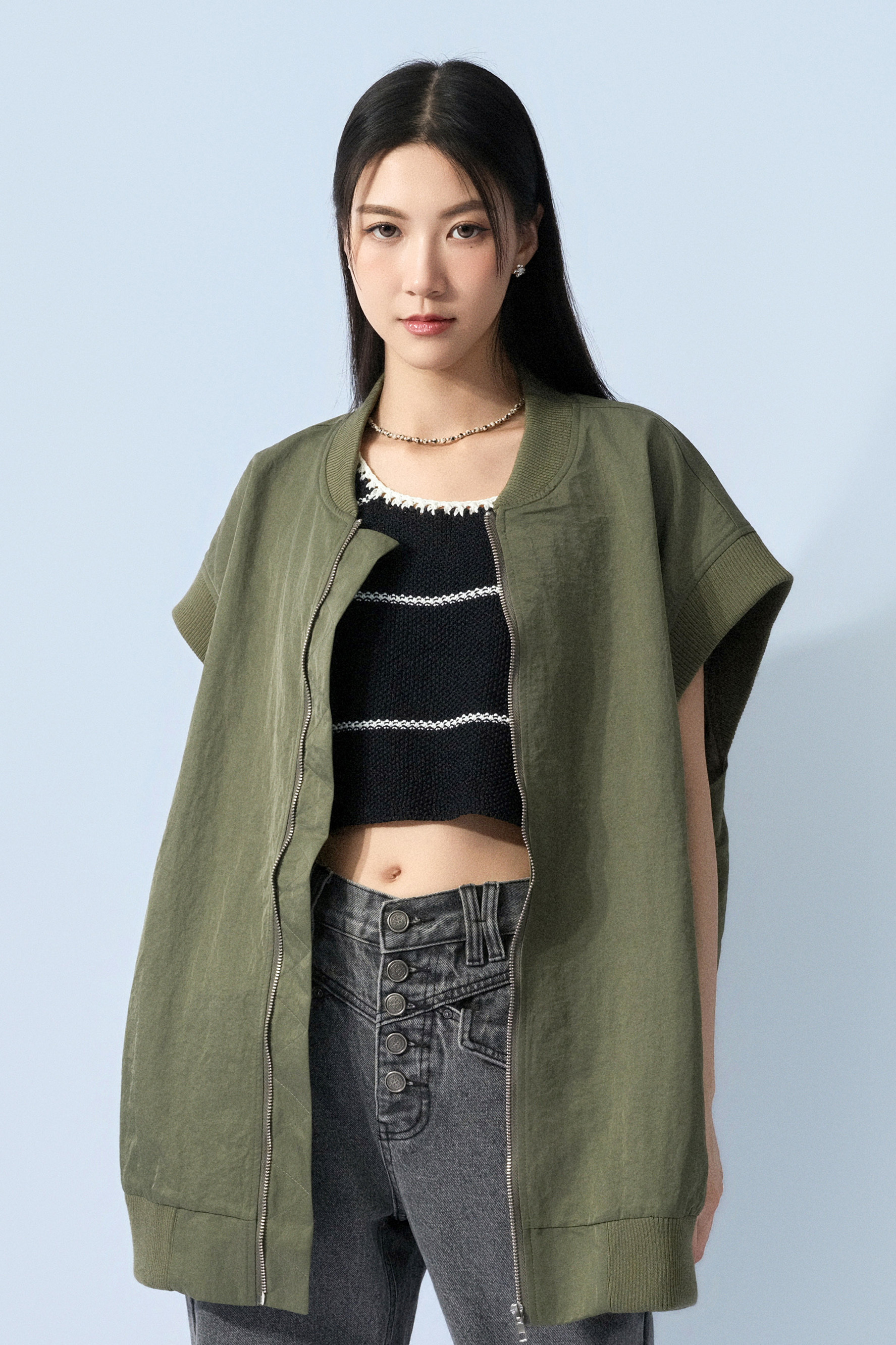 寬鬆機師背心外套 (預購產品）