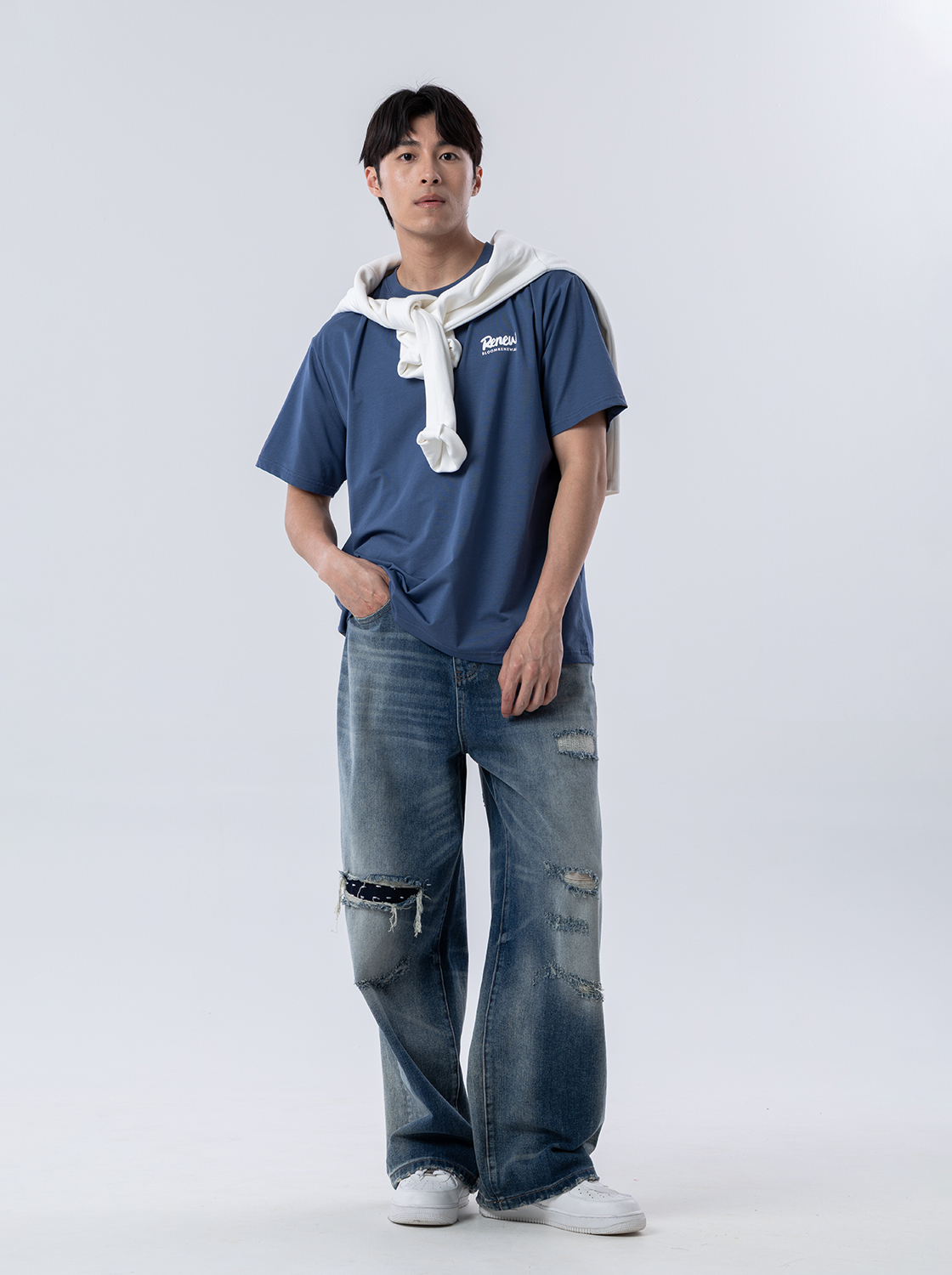 精緻水洗工藝丹寧牛仔褲