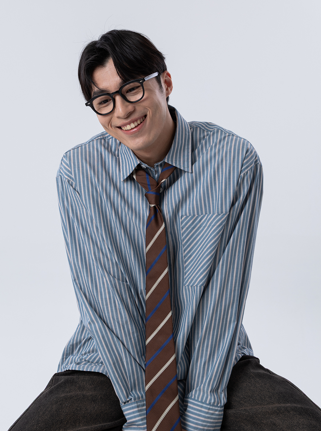 清新彩色條紋超寬型襯衫【親子款】