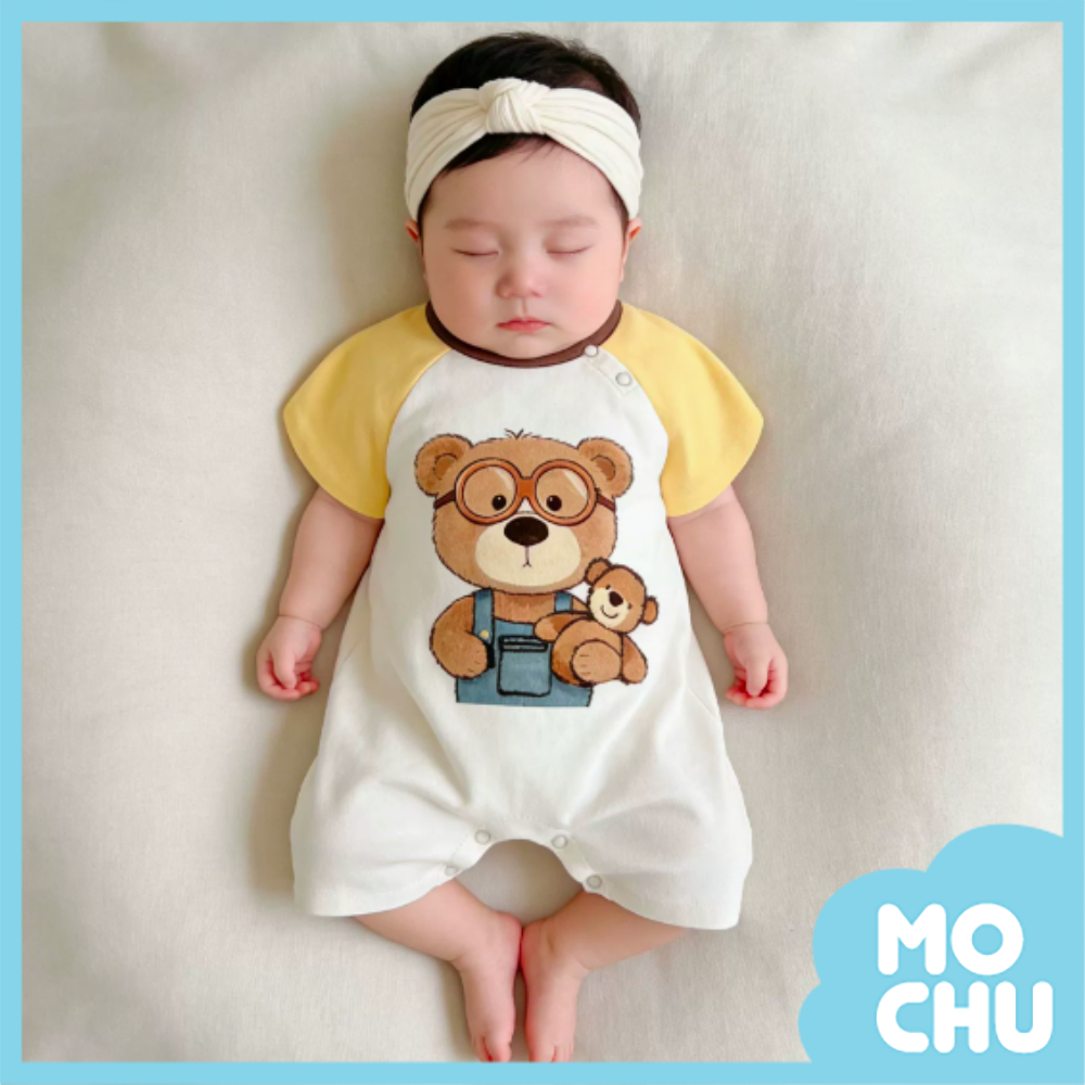 工裝熊短袖連身衣