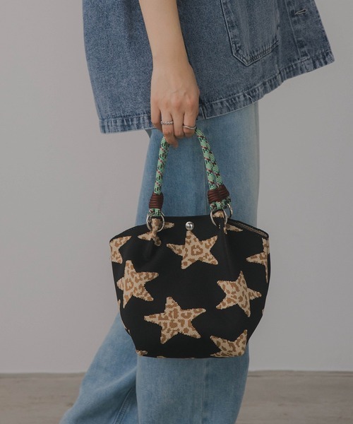 JP268-271 Patterned Knit Handbag with Cord Straps