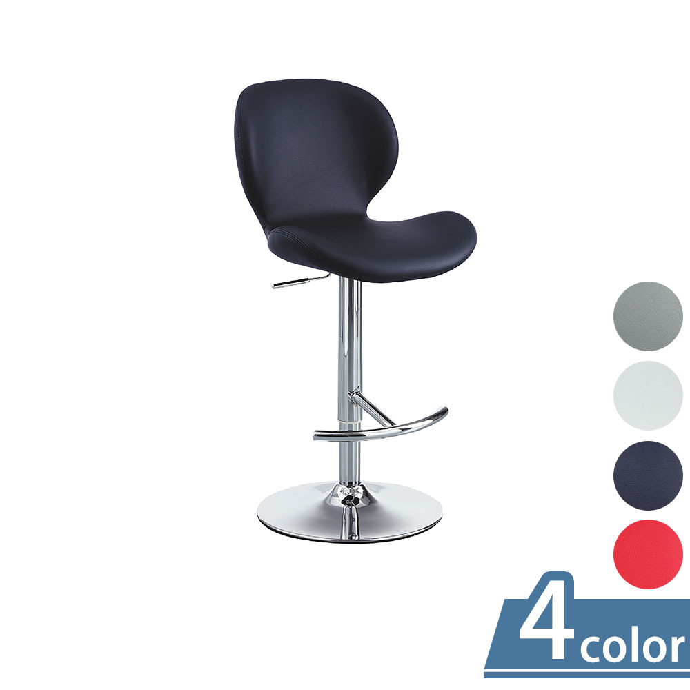 柏蒂家居-卡達皮面升降高背吧台椅/吧檯椅/高腳椅/工作椅/酒吧椅/櫃台椅(四色可選-灰色/白色/黑色/紅色)
