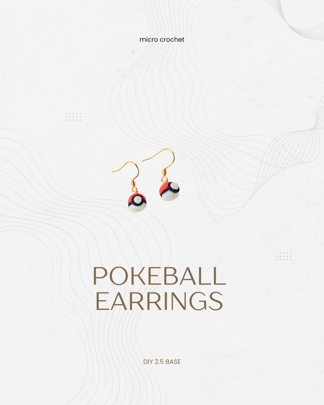 微鈎針織 配 精靈球耳環