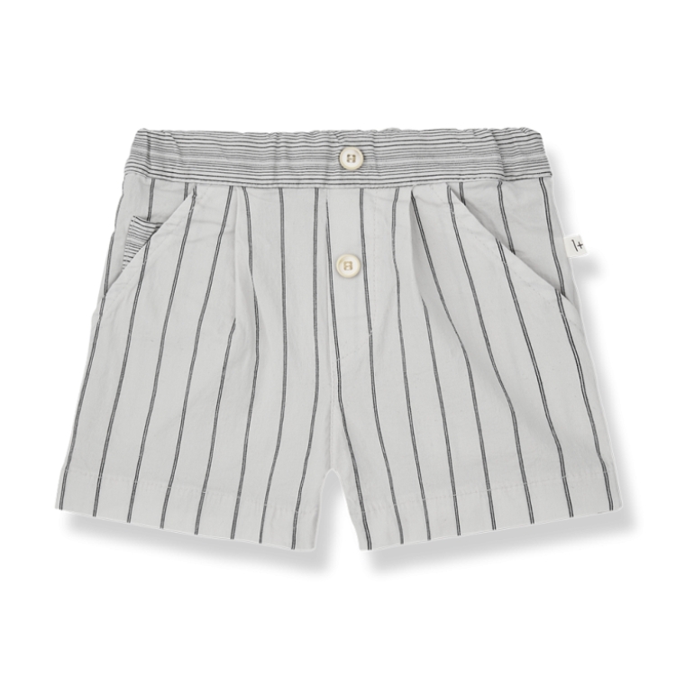 （預購）1+ in the family 條紋拼接雙釦短褲 MONRAS - grey