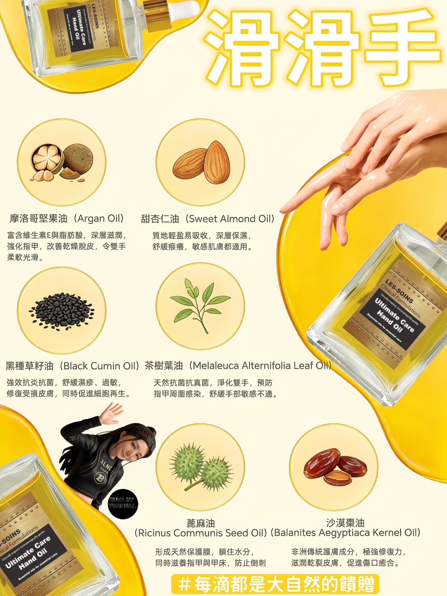 (🌿滑滑手 )Les-soins 天然修護護手油 50ml T140 Nourishing Hand Oil✨護手油/牛油果手膜/牛油果腳膜/三款混合滿$2000送LABALME積雪草膠原護手霜100g✨