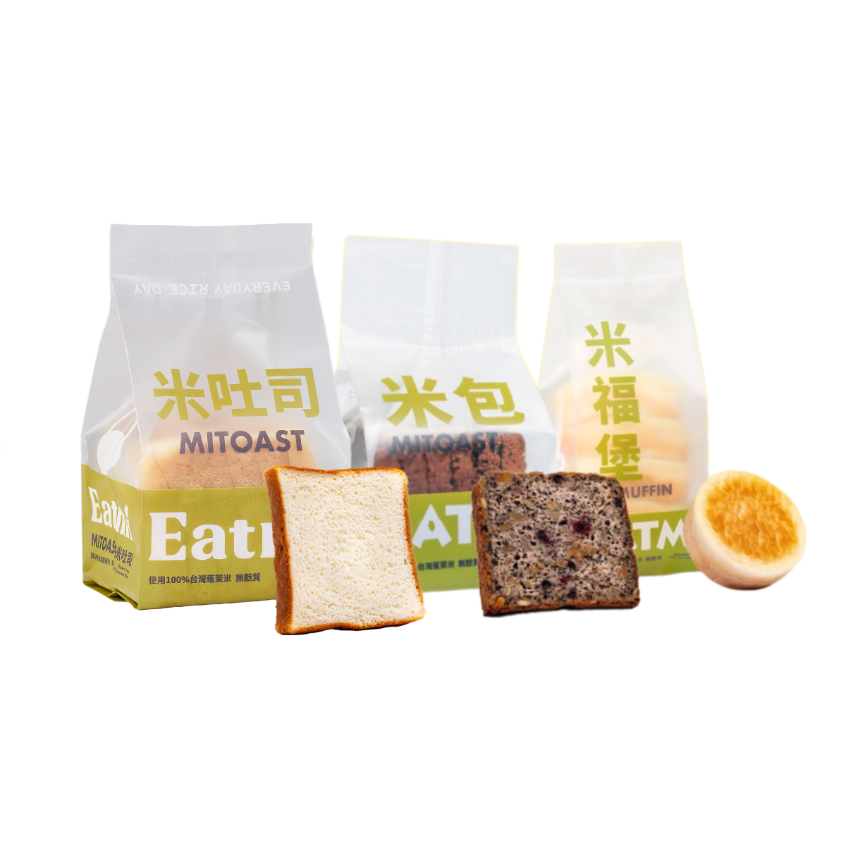 White MiToast+Nutty MiToast+MiMuffin (Gluten-free)｜EATMI