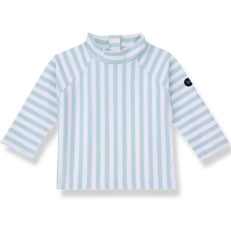 （預購）1+ in the family 條紋後釦長袖泳衣 TELMO - green