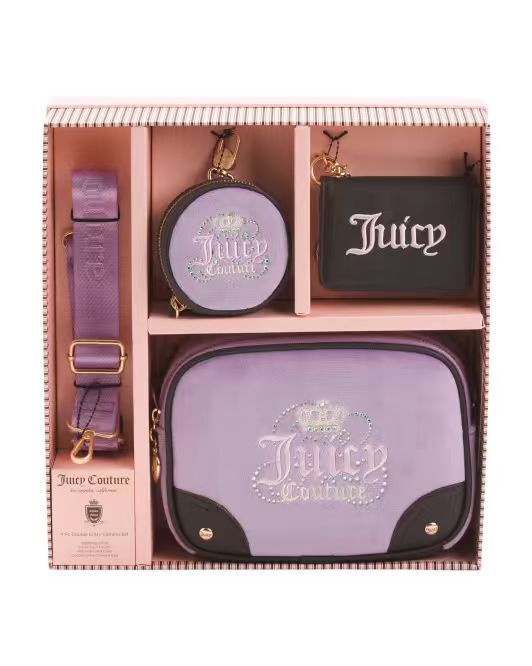 【預購】JUICY COUTURE H040152  四件裝 絲絨相機包套裝