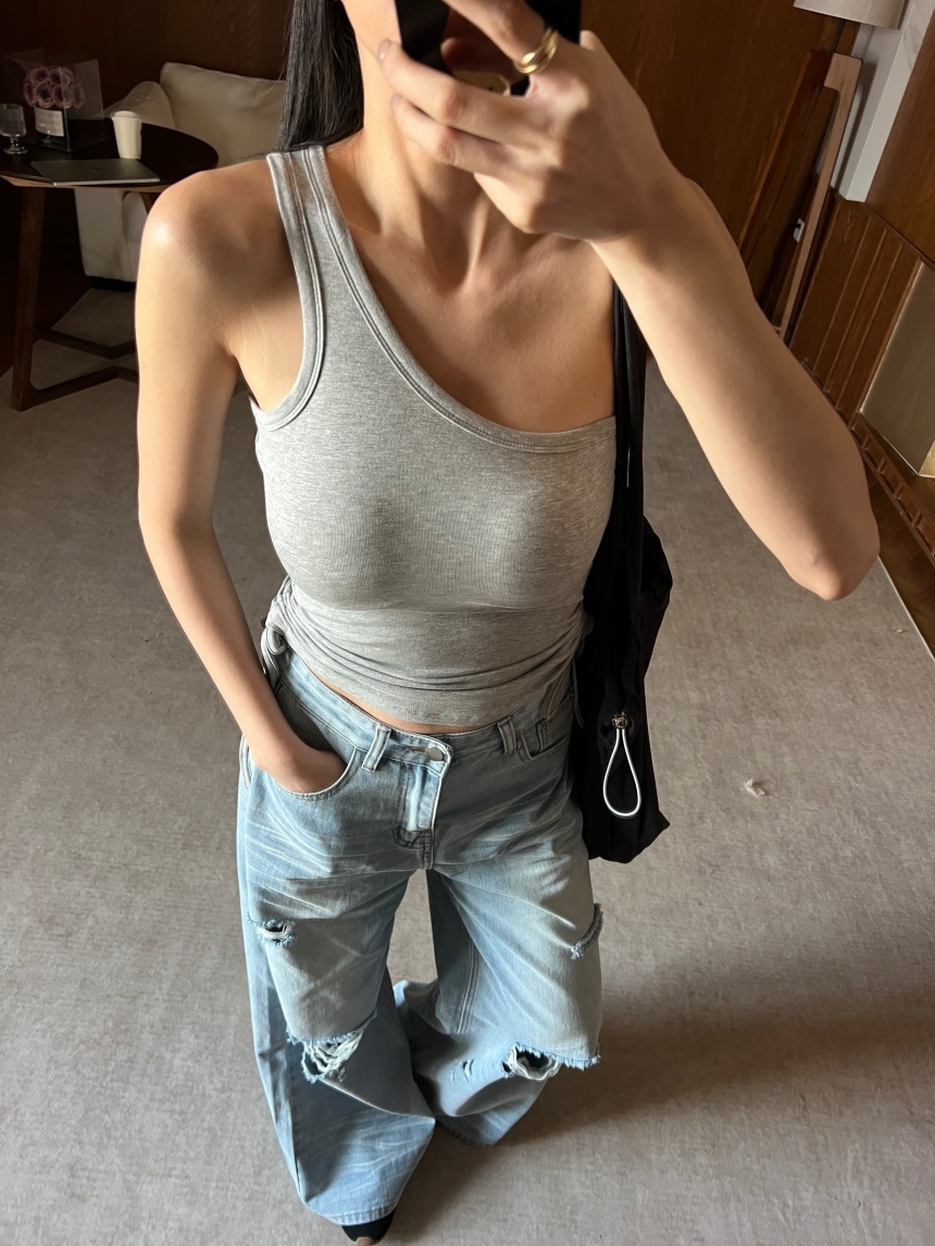 單肩側抓皺美背Bra tpo*3色