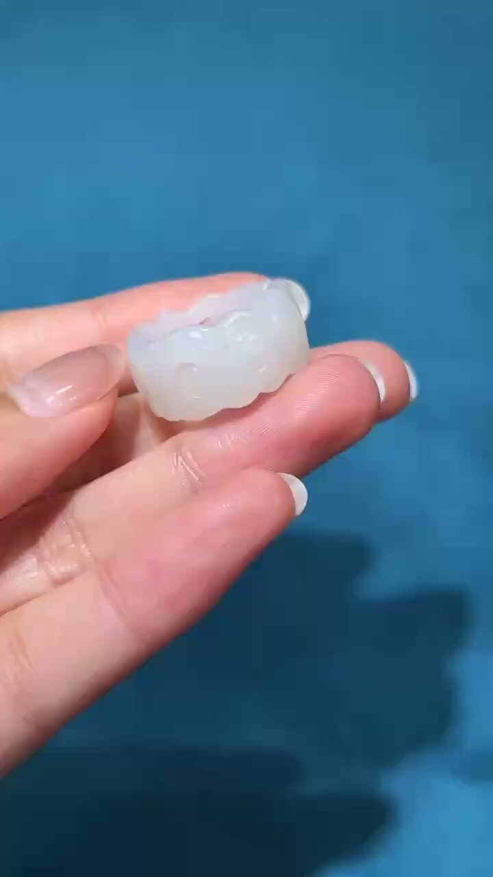 和田玉如意指環 (內徑 17.5mm),天然和田玉軟玉