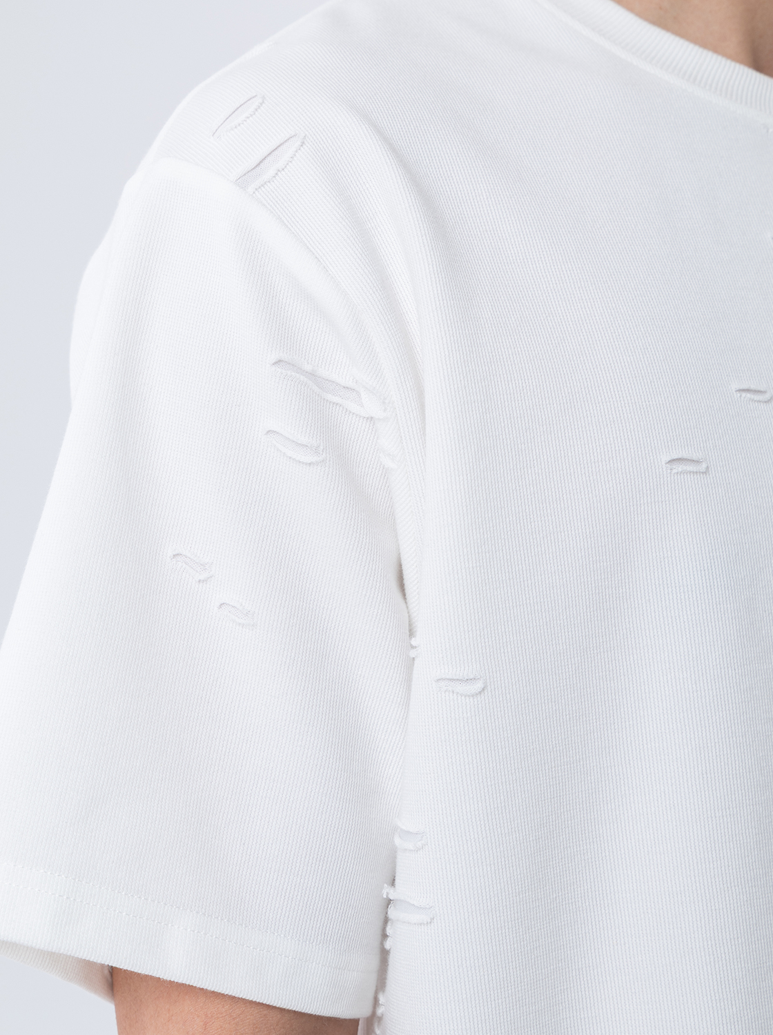 刷破設計寬版短TEE