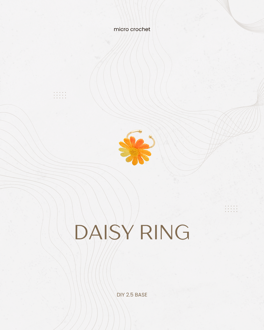 微型鈎織 雛菊花戒指(可旋轉）