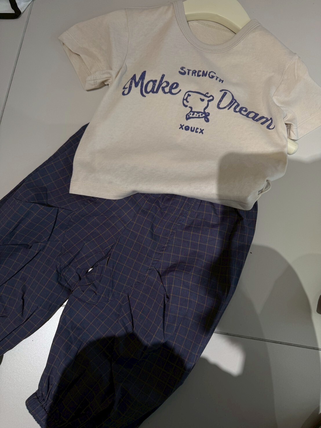 X90235日系格紋褲