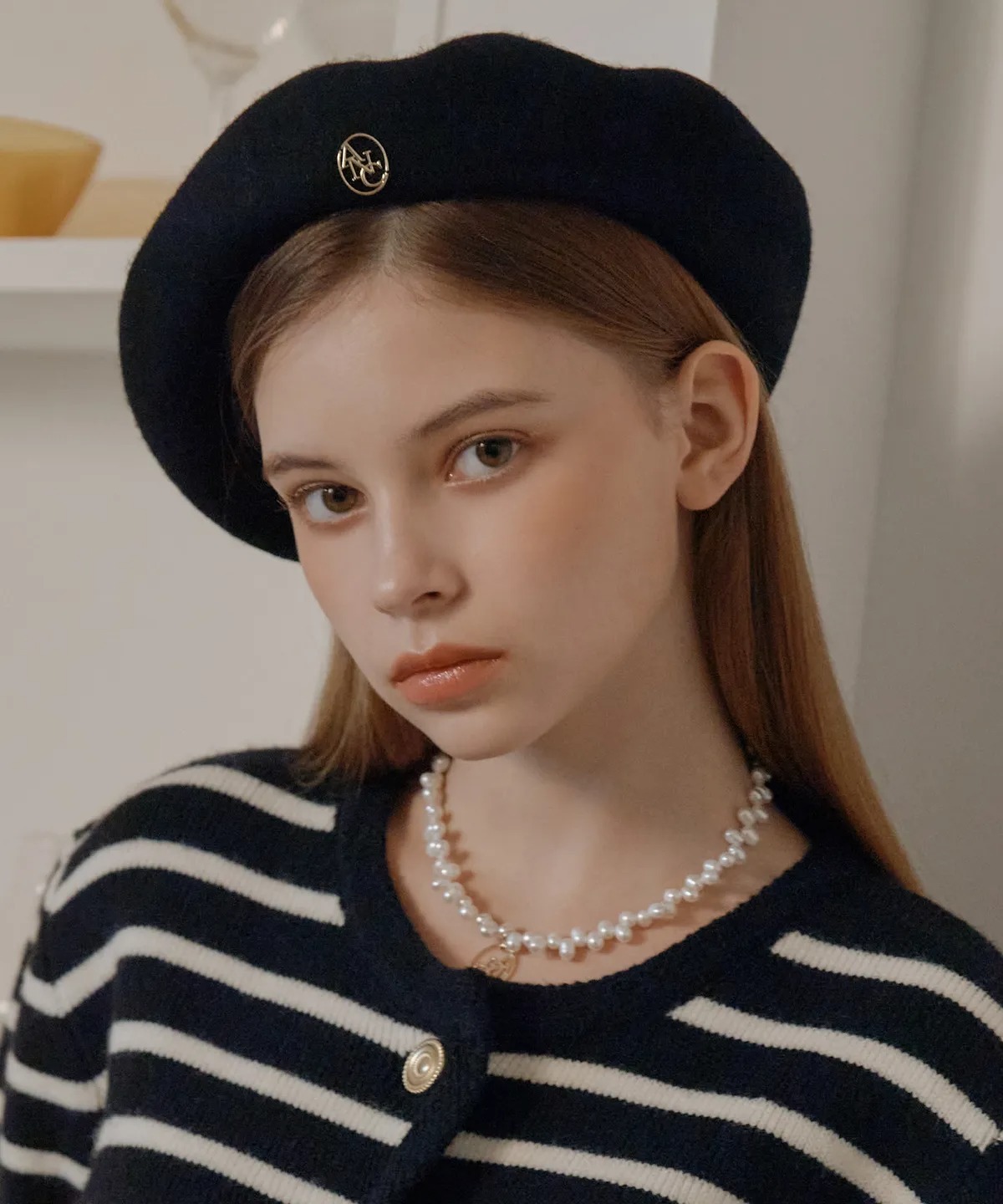 ANOETIC ANC GOLD LOGO WOOL BERET