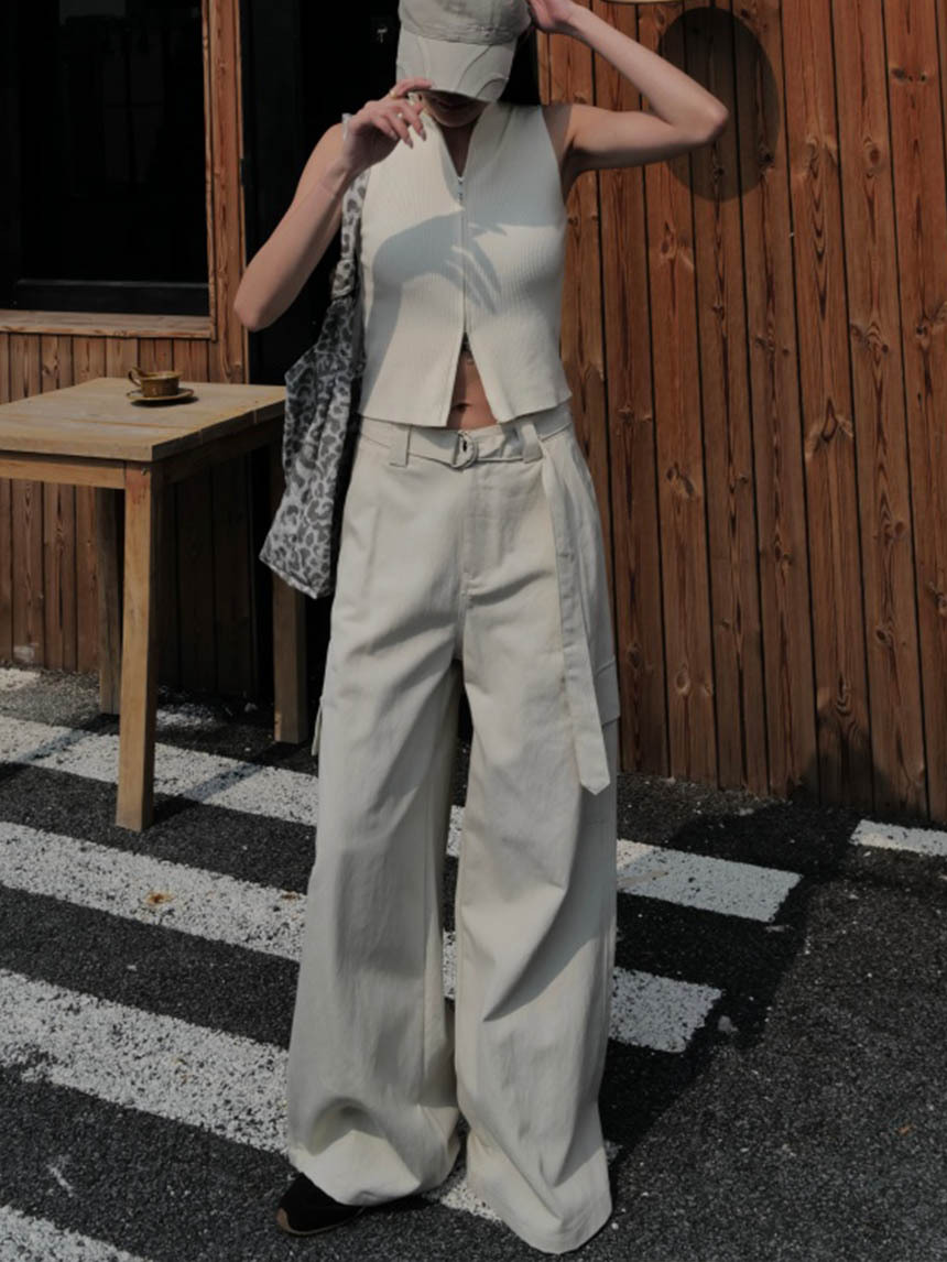 腰帶工裝休閒褲*2色