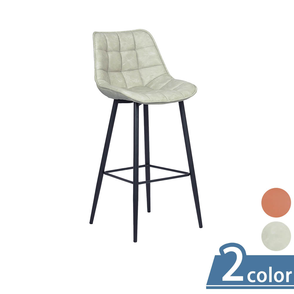 柏蒂家居-班尼爾工業風高背吧台椅/吧檯椅/休閒高腳椅(二色可選-灰色/棕色)