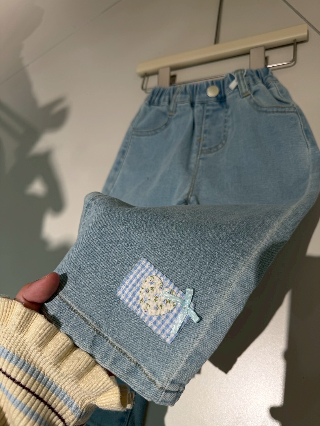 X17039貼布喇叭褲