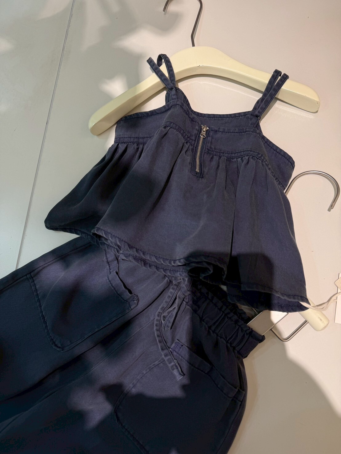 X90506 牛仔細肩套裝