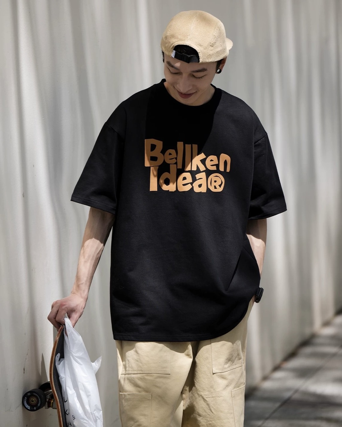 #預購 BELLKENIDEA 300g重磅 日系字母 情侶裝 復古流行寬鬆短踢 八色