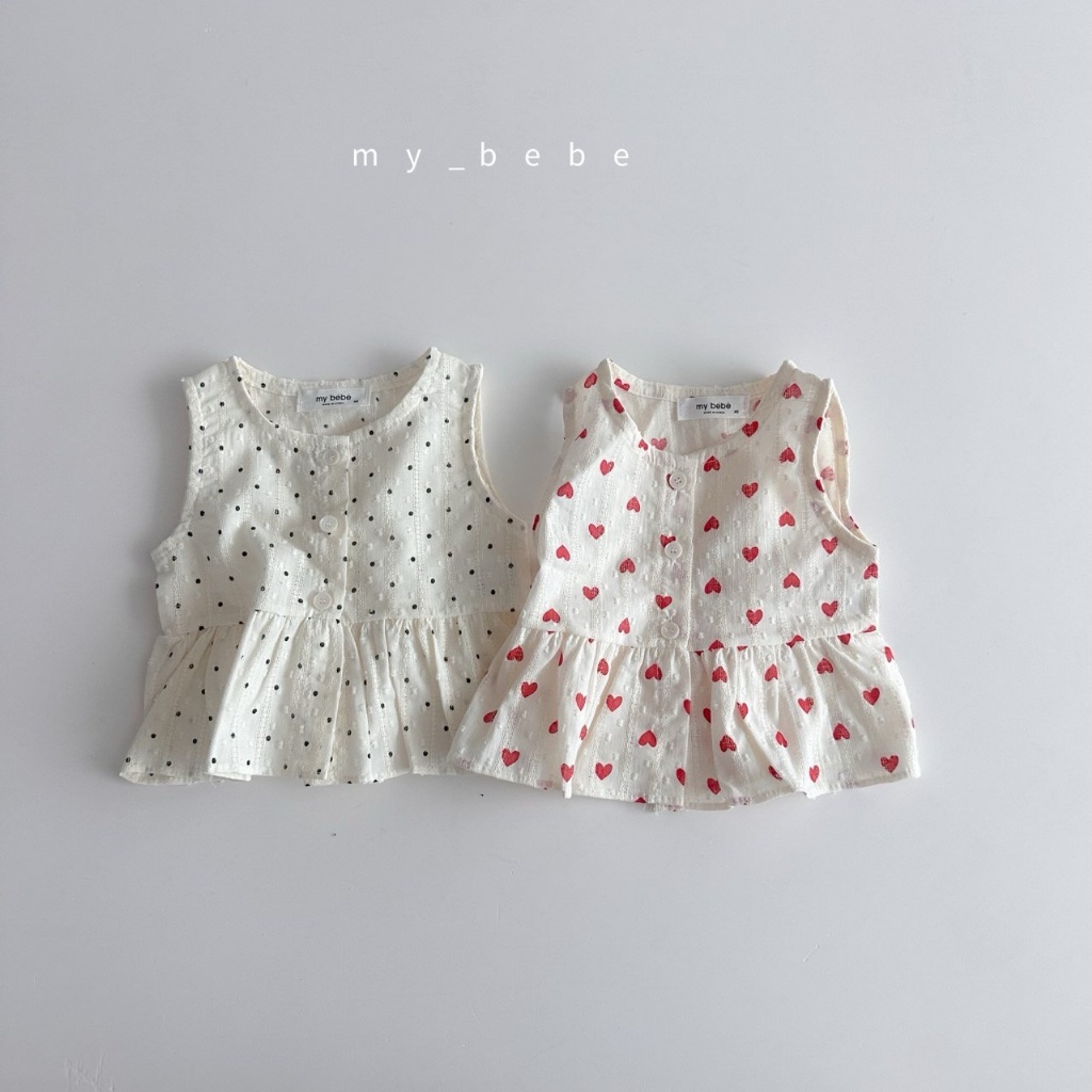 正韓夏MY BEBE 兩色愛心/點點背心