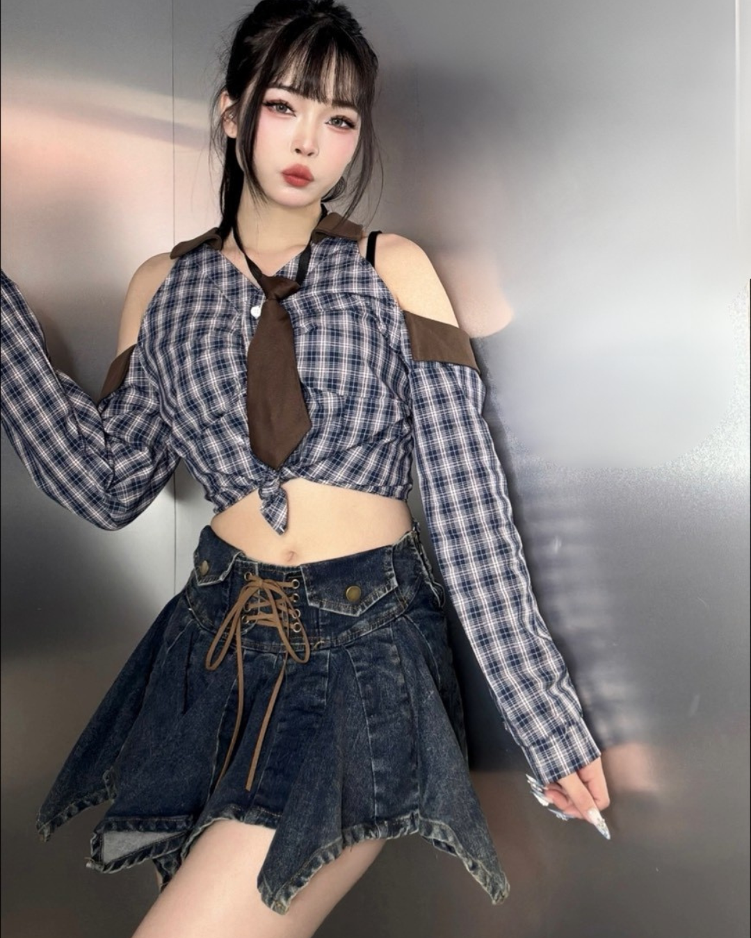 綁式不規則短裙