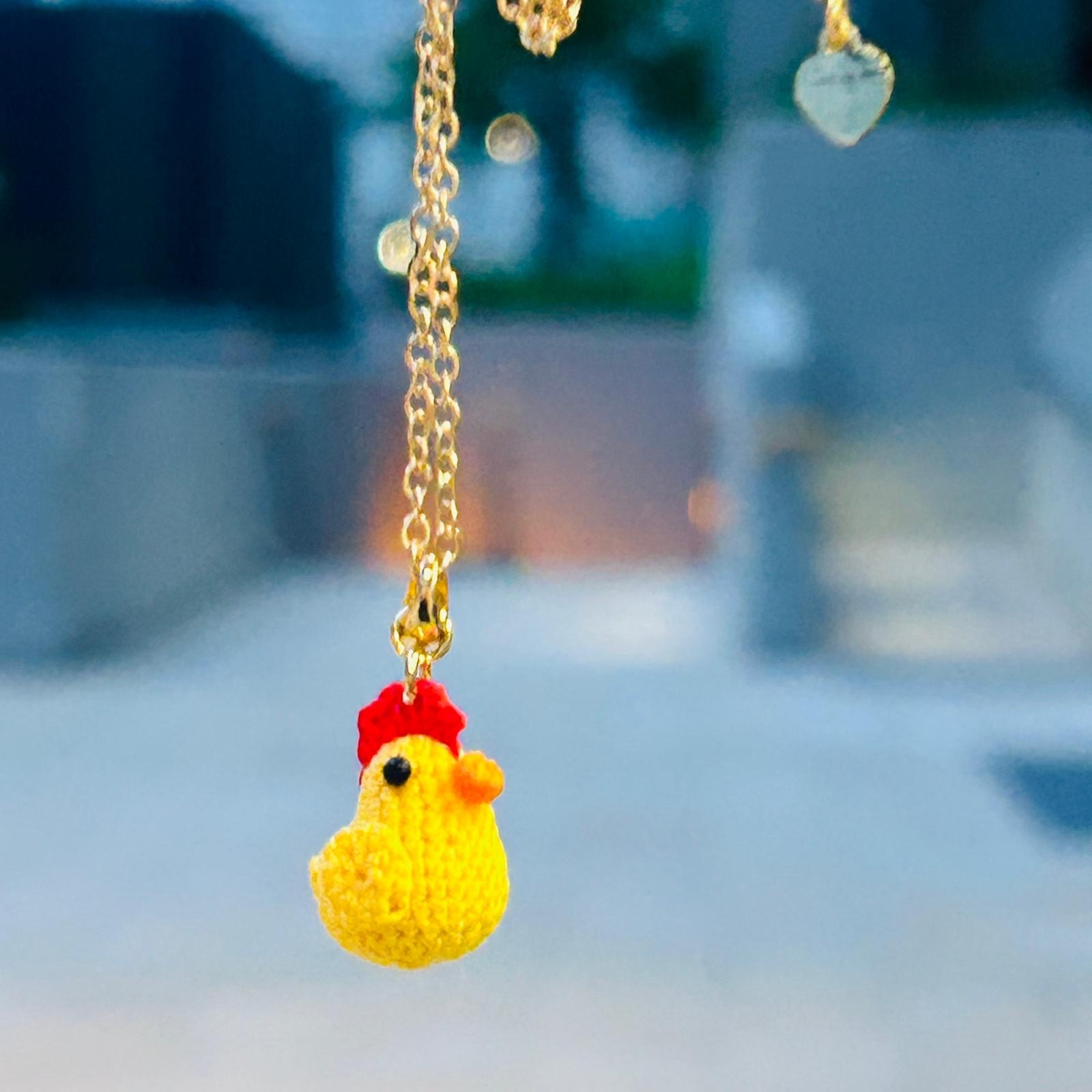 Micro Crochet Chick Necklace