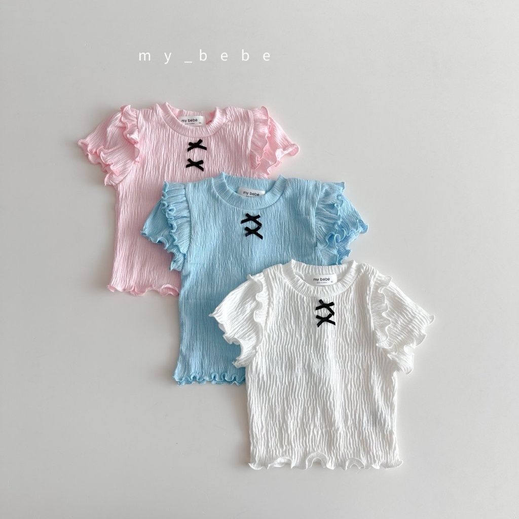 正韓夏MY BEBE 三色雙層捲邊上衣