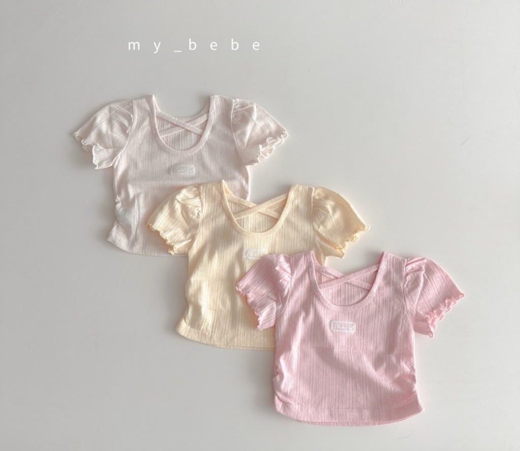 正韓夏MY BEBE 三色雲短軟捲邊上衣