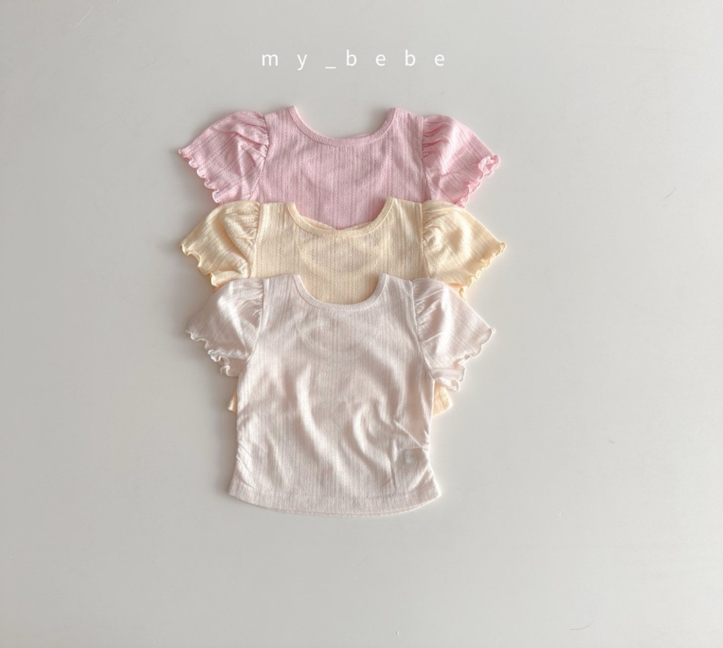 正韓夏MY BEBE 三色雲短軟捲邊上衣