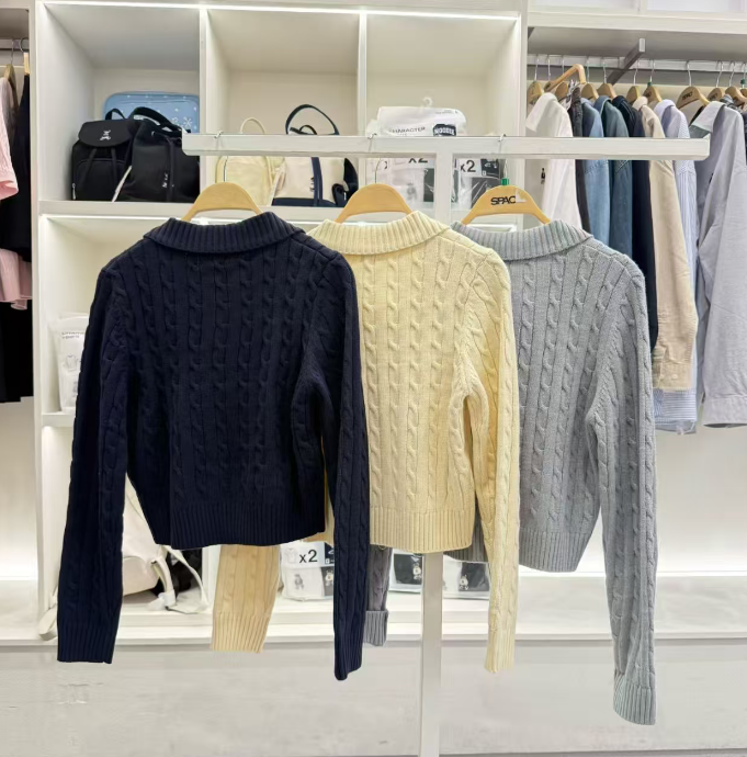 韓國代購 SPAO 特價拉鏈線衫外套 SPCKG12G52