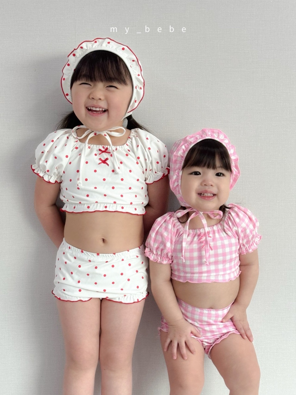 正韓夏MY BEBE 兩色點點/格子兩件式泳衣