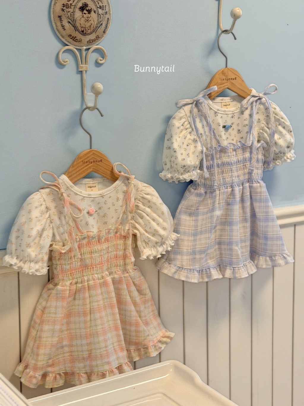 正韓夏bunnytail 繽紛方格洋裝