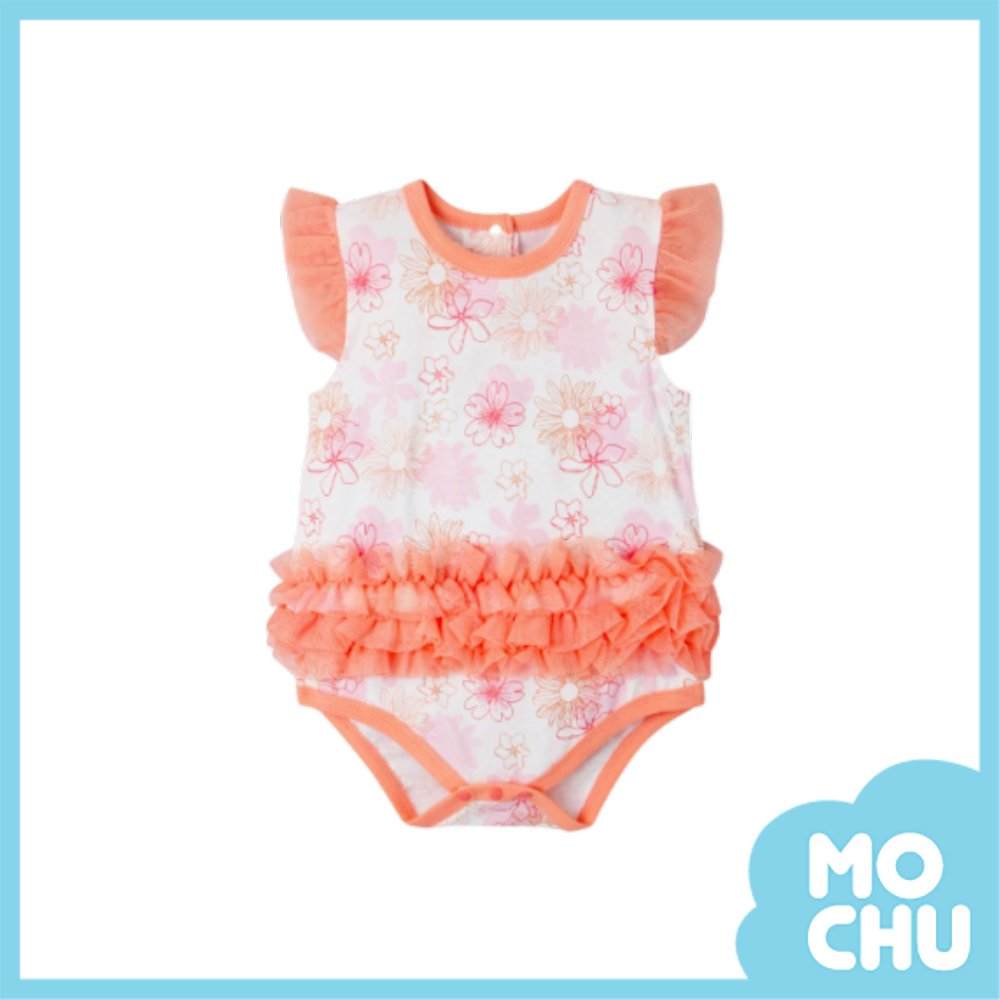 小雛菊木耳邊網紗包屁衣