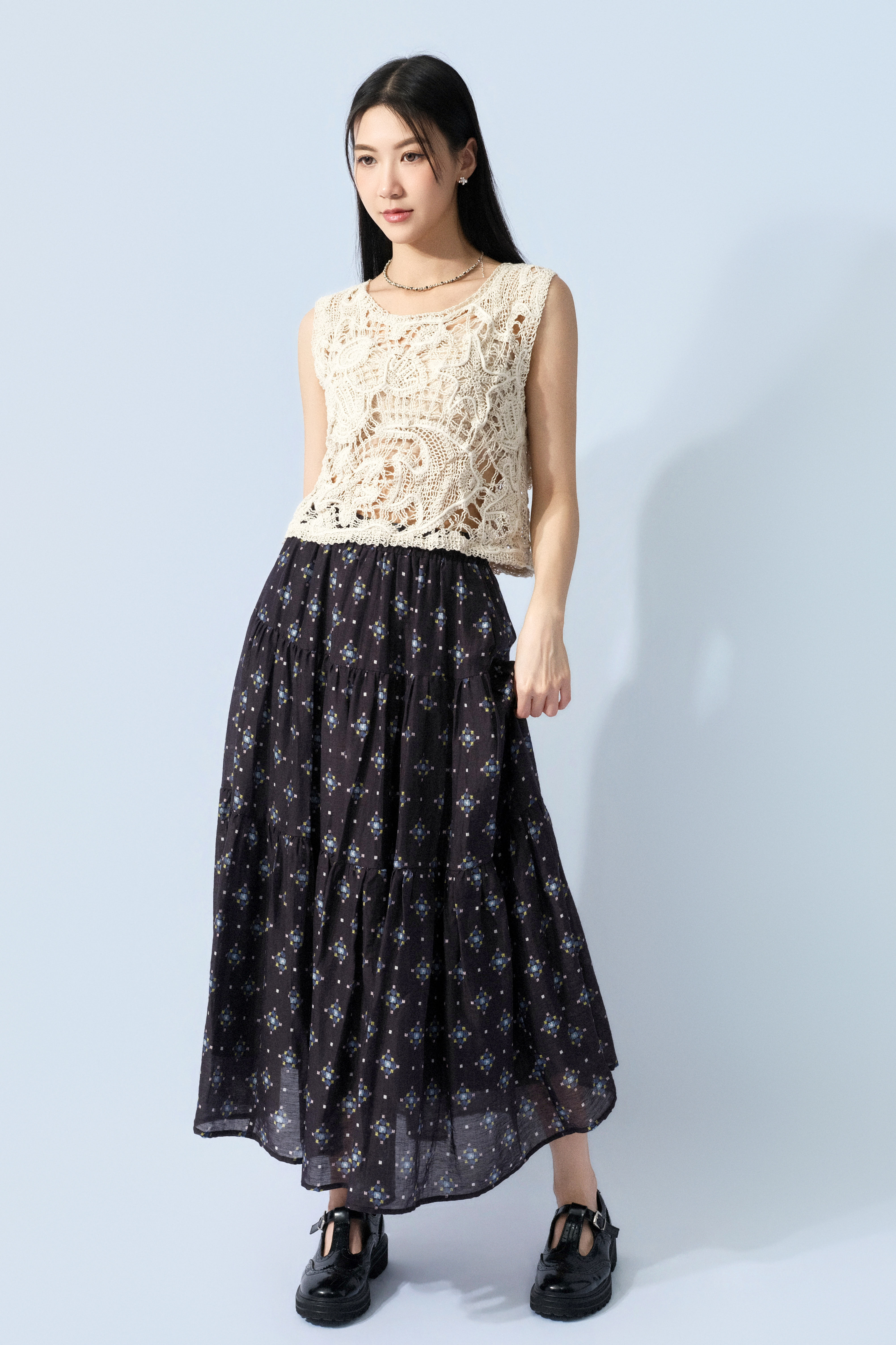 民族花透薄棉蛋糕裙 (預購產品）