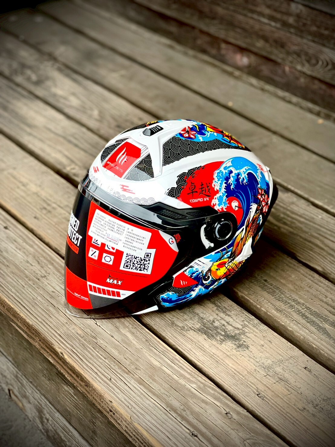 MT Helmet COSMO SV 彩繪 鯉魚 3/4罩 安全帽 亞版