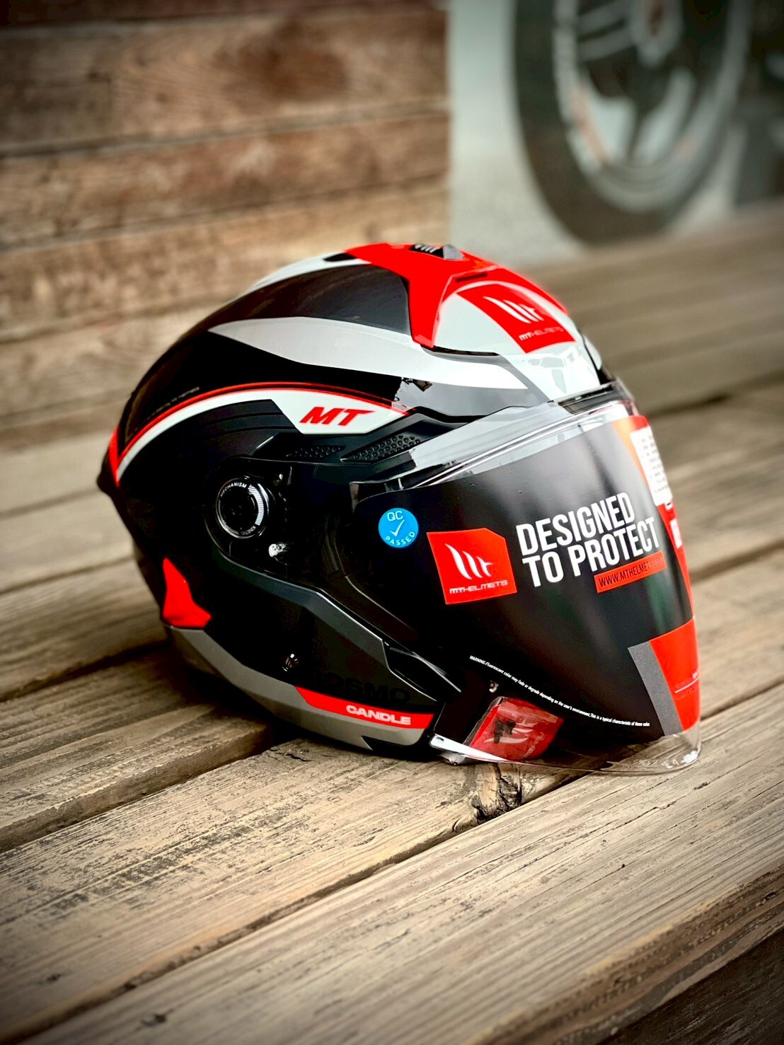 MT Helmet COSMO SV 彩繪 黑灰橘條紋 3/4罩 安全帽 亞版