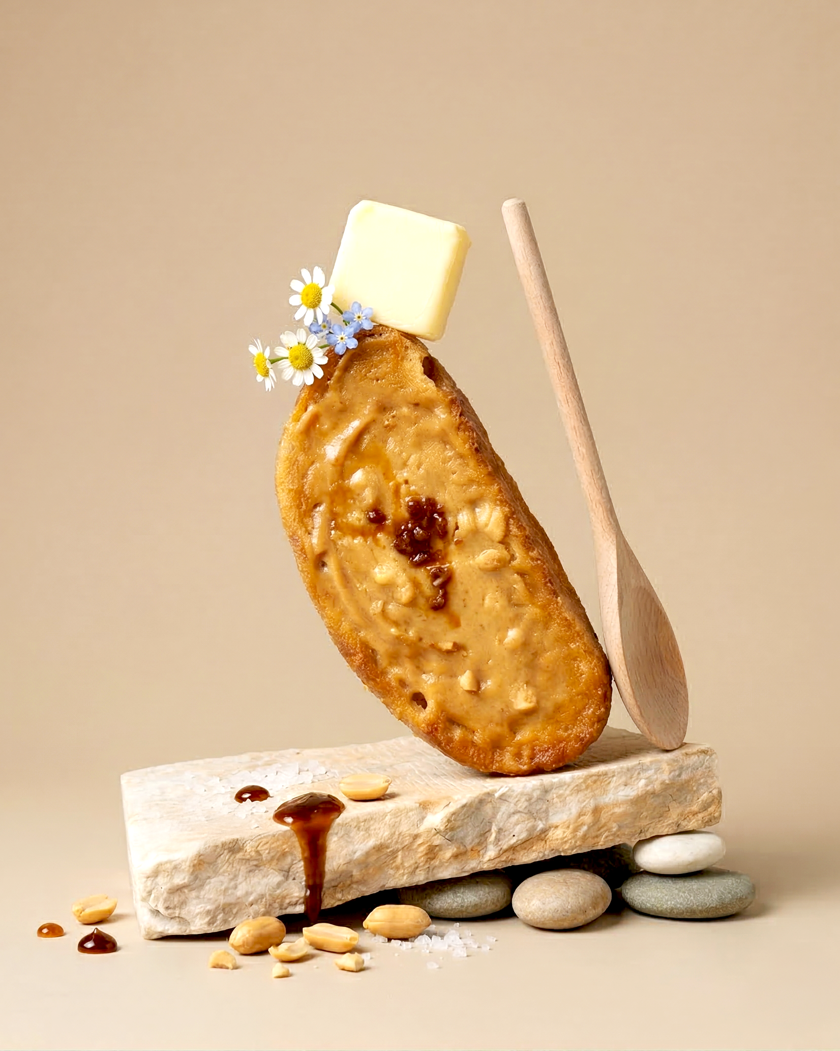 濃焦糖花生麵包