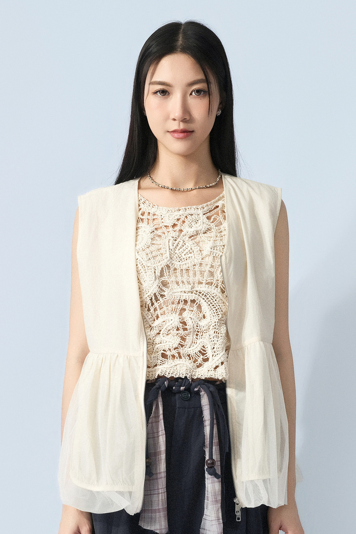 網紗泡泡腳風褸背心外套 (預購產品）