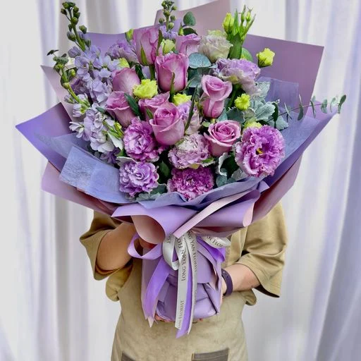 W - 9枝紫玫瑰配紫羅蘭_RS38014