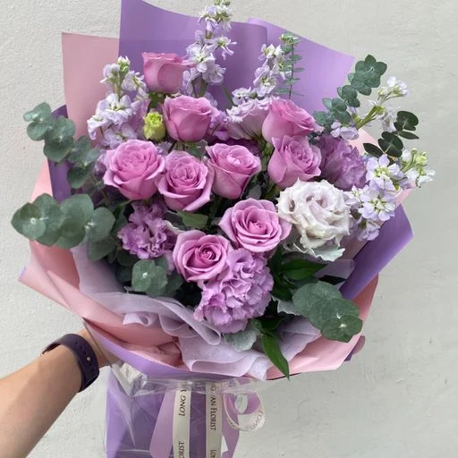 W - 9枝紫玫瑰配紫羅蘭_RS38014