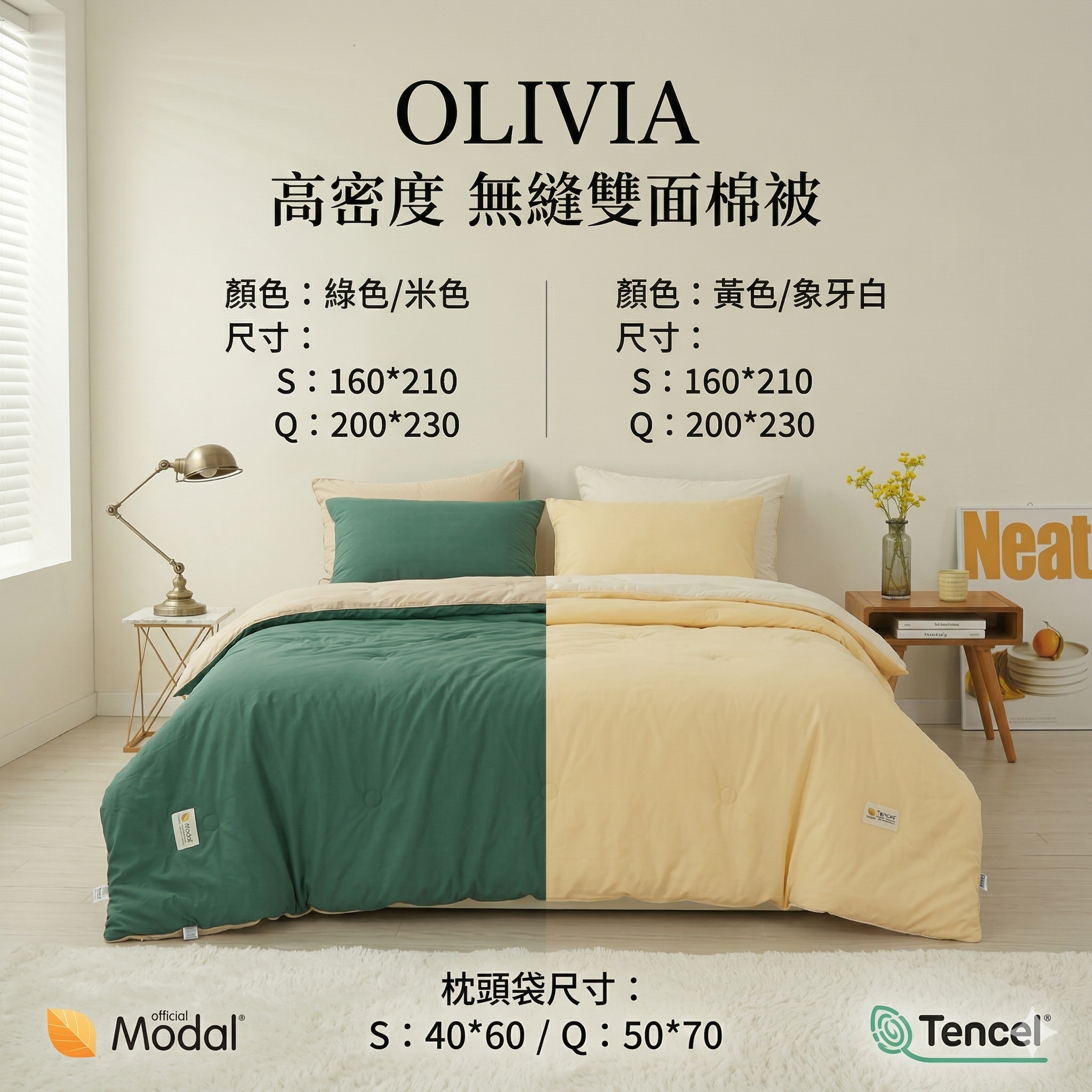【直播】LX033110 OLIVIA 高密度 無縫雙面棉被