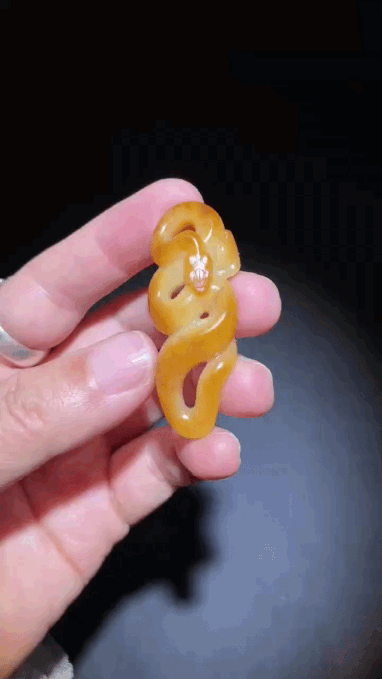 316723 和田玉籽料黃沁蛇